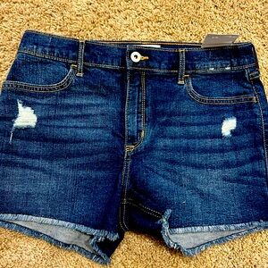 Abercrombie Kids Girls Size 17/18 Blue Denim Shorts Distressed Casual